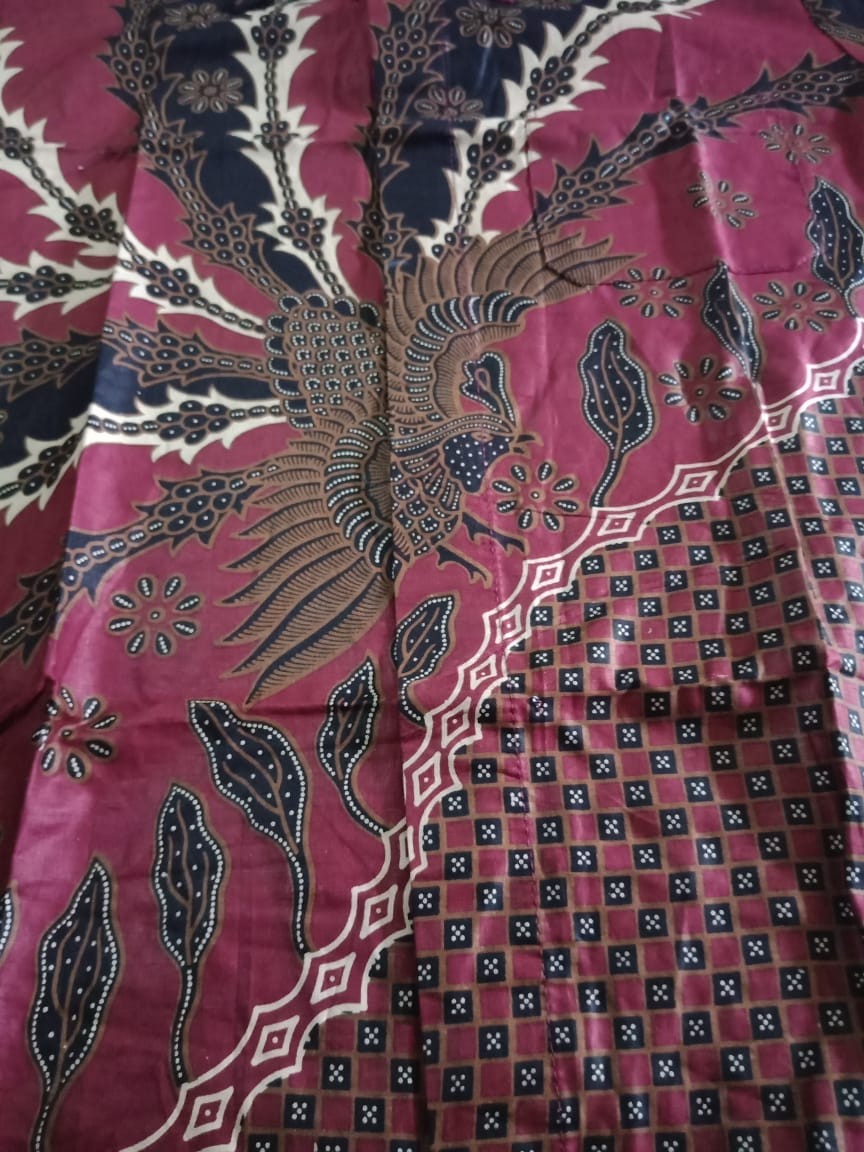 Kemeja Batik Pria Lengan Panjang Size M L Xl Xxl  Bswart Batik Hrb026 Kenongo Hem Panjang Pad