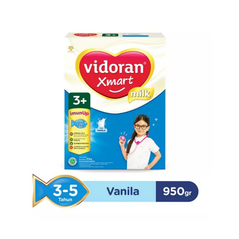 VIDORAN Xmart Milk 1+ &amp; 3+ Rasa Vanila/Madu 925gr