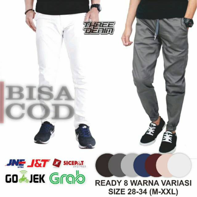 Celana Chino Panjang Pria Putih Celana CASUAL THREE DENIM Celana Chino Panjang Pria Putih Celana CASUAL THREE DENIM