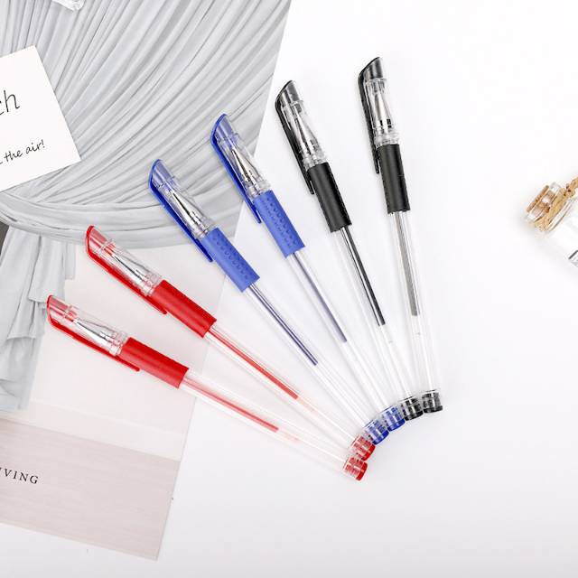 [1 SET 12PCS] PENA GEL PULPEN BOLPOIN PEN MIMI 0.5MM CAIR BIRU / HITAM / MERAH