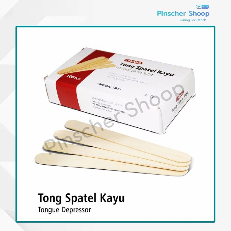 Spatula Kayu Tong Spatel Wooden Tongue Depresor Sundip Lidah Onemed Box 100 Pcs