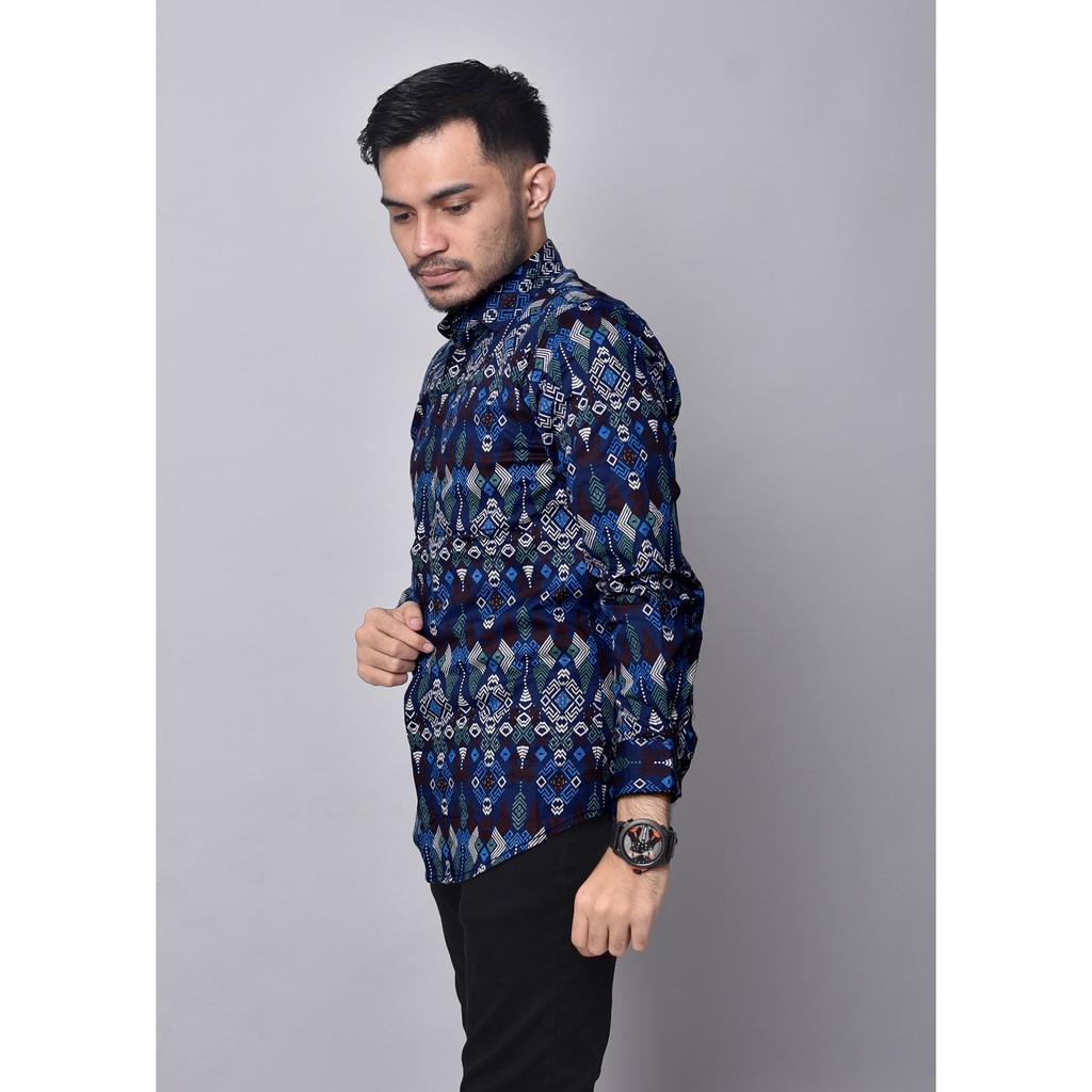 Babedo Kemeja Batik Pria Slim Fit Lengan Panjang Premium Motif Torpedo