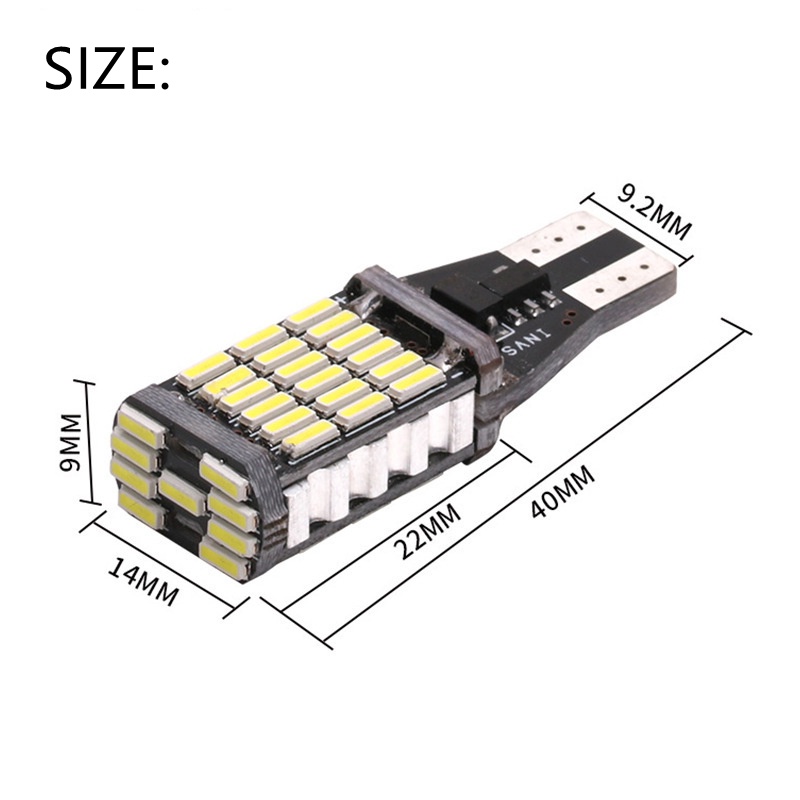 Leo Bohlam LED High Power 1buah T15 W16W 921 912 T16 4014smd Super Terang902Lm Ganti Cahaya Putih Untuk Headlamp Mundur