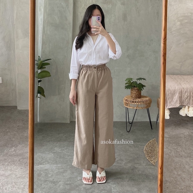 ASOKA Kulot Linen Angel Premium Celana Basic Wanita 882 INDY PANTS