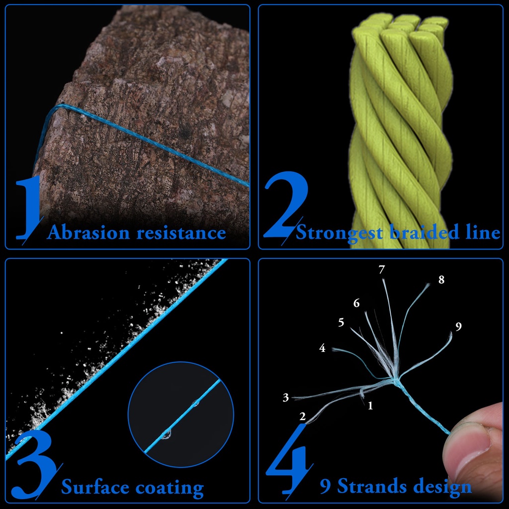 Sougayilang Senar Pancing Kuat Senar Pancing 300M 500M 1000M PE 8+X Stands Braided  Helai Tali Pancing Dikepang Multifilamen Tahan Lama PE Pancing Yang Kuat Fishing Line Senar Pancing