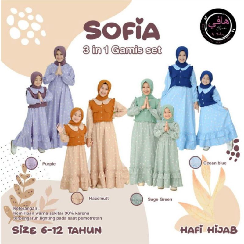 Gamis Sofia 3in1 By Hafi Hijab 6-12T