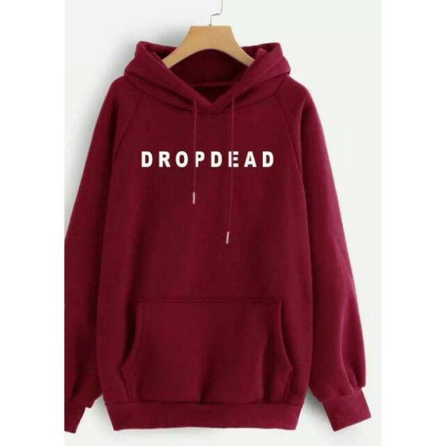 JAKET JUMPER HOODIE MAROON DROPDEAD