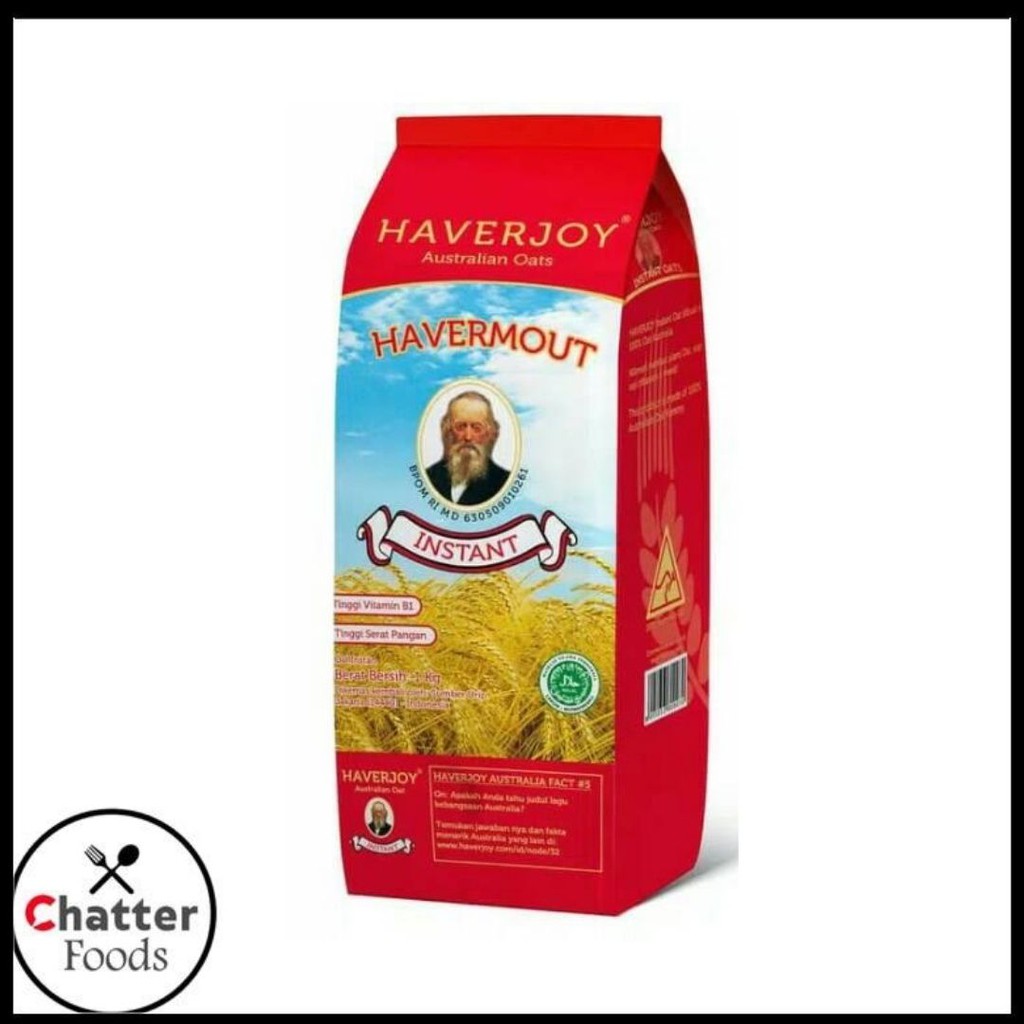 

Gandum Utuh / Sereal / Haverjoy Instant Oatmeal (Australian Oats) 1 KG / Kemasan Merah