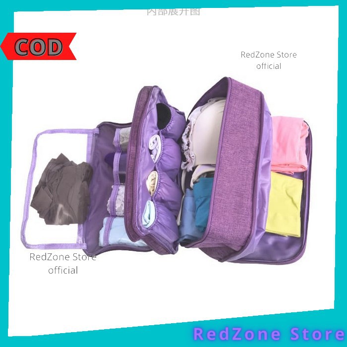 Tas Travel Wanita Lipat Mini Waterproof Anti Air Pouch Serbaguna Tempat Pakaian Dalam Kotak Penyimpa