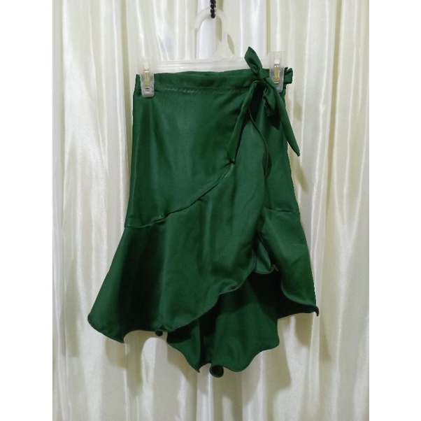 rok anak usia 4-7tahun/rok lilit tali warna hijau botol