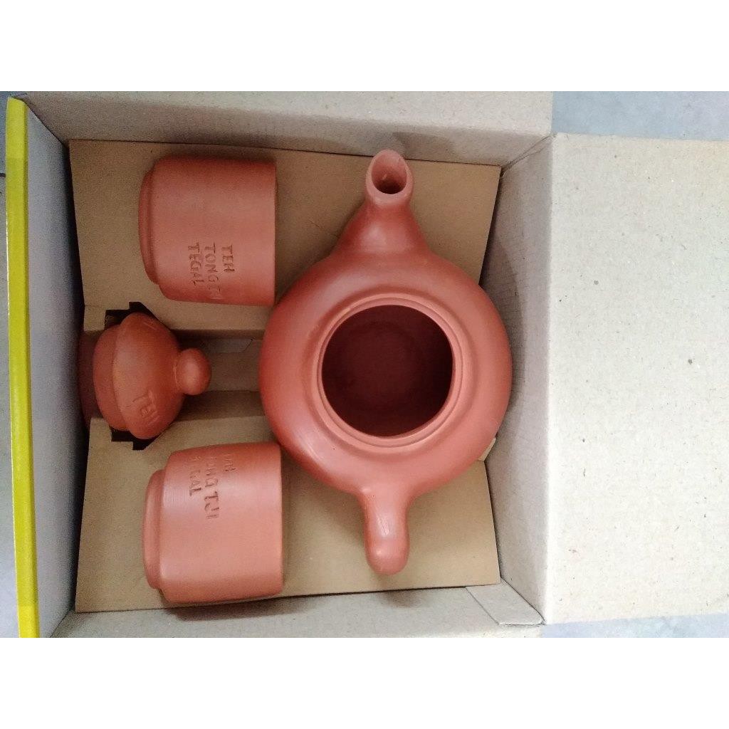 Teko Teh Poci Set Tong Tji Tanah Liat