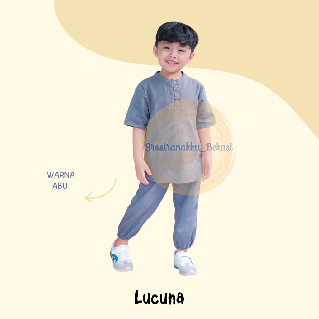 Setelan Anak Koko Adam Lucuna Linen Mix Warna 1-5 th