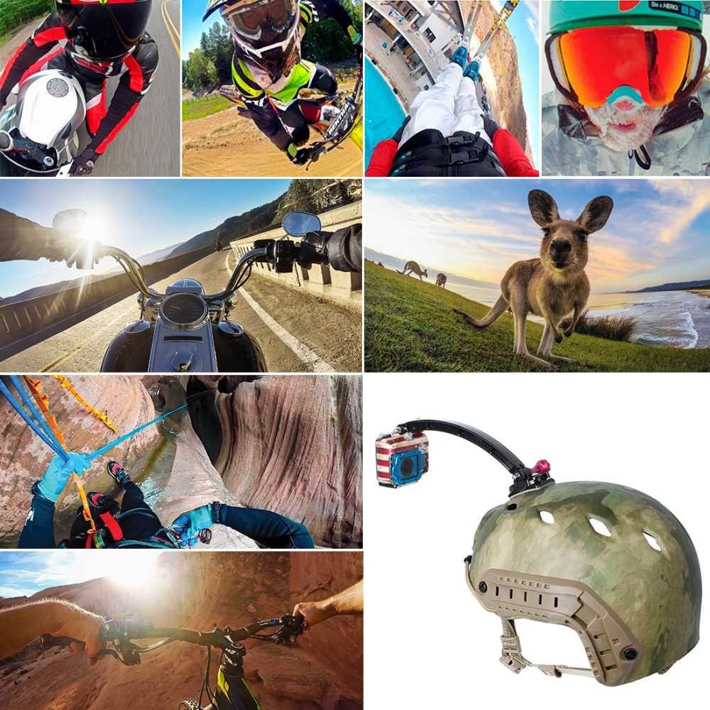 Helmet Extension Arm Set Mount for GoPro Xiaomi Yi Murah Mounting Helm Go Pro Yi Camera