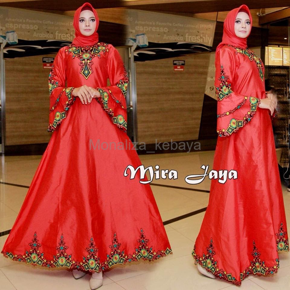 Terbaik Gamis frosen merah cabe by mira jaya