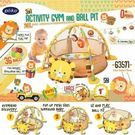 PLIKO 3IN1 ACTIVITY GYM AND BALL PIT