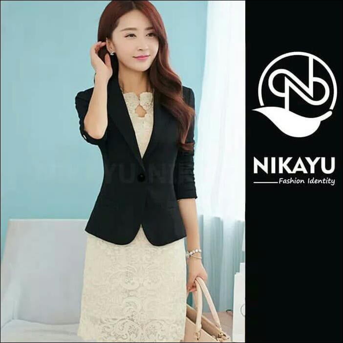 BLAZER WANITA CASUAL HITAM