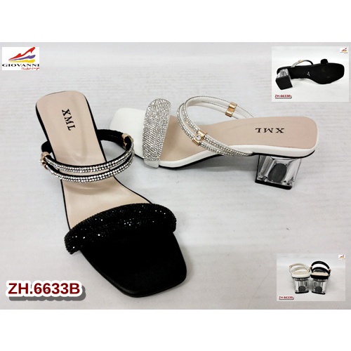ZH.6633B Giovanni sendal selop wanita hak kaca