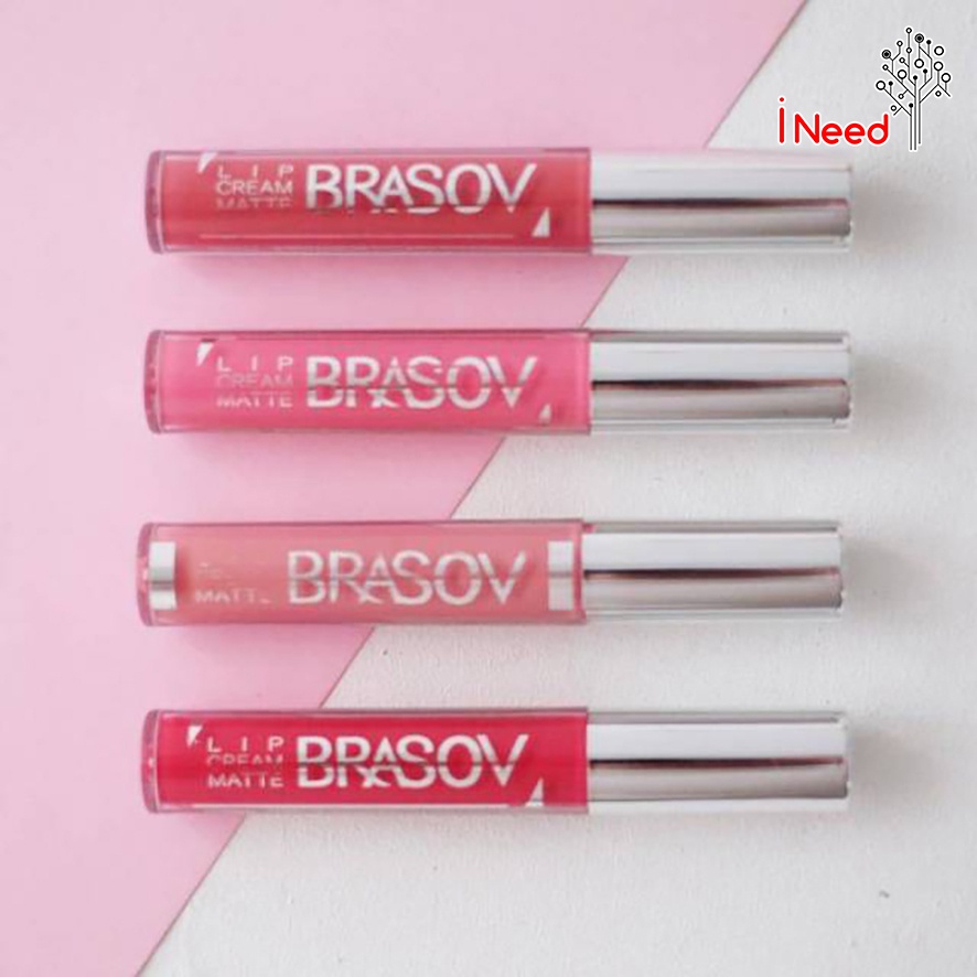 (INEED) BRASOV LIP CREAM MATTE -  LIP CREAM MATTE FREASH &amp; LONG LASTING  BRASOV