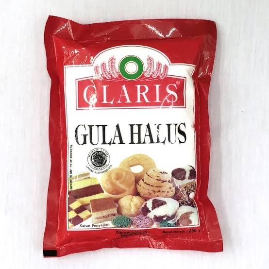 

gula halus claris 250gr merah / Gula halus donat claris