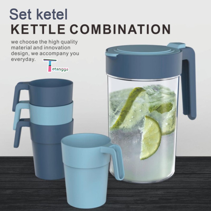 Teko Set 5 in 1 Ceret air plastik / Teko Air / Pitcher Water Water Jug Infused Tetangga VS-33