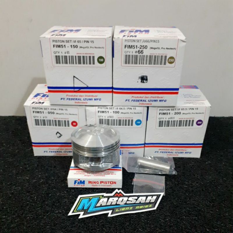 Piston FIM51 Piston fim mega pro - 64 64,5 65 65,5 66 Megapro / GL Pro Neotech Marqsah Racing-Piston FIM51