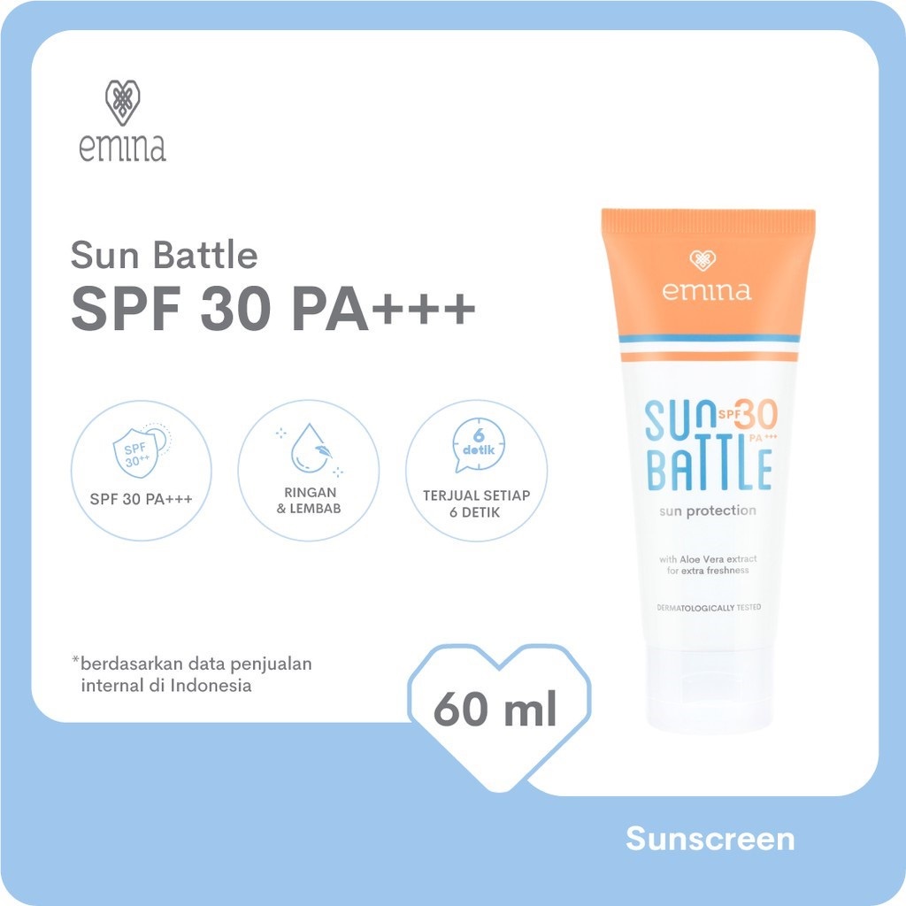 POKY - Emina Sun Battle SPF 30 PA+++ 60ml - Sun Battle SPF45 PA+++ 30ml