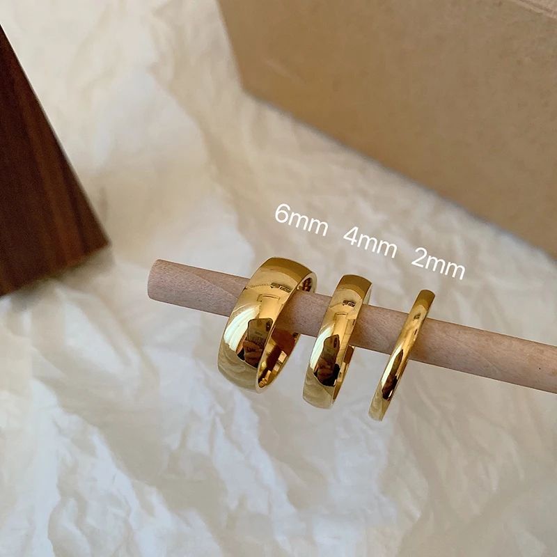 Cincin Pria Wanita Titanium Gold Emas Polos ( COD )