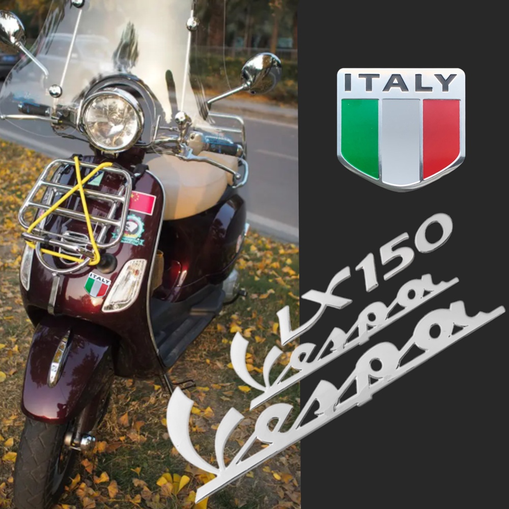 Vespa Stiker Emblem 3D Bahan Aluminum Pvc Untuk Dekorasi Tanki Roda Skuter Piaggio Vespa Lx125 Lx150