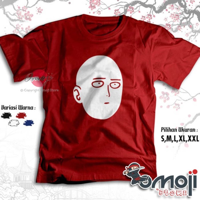 KAOS ANIME ONE PUNCH MAN SAITAMA FACE OPM BAJU DISTRO MANGA JEPANG PALING MURAH