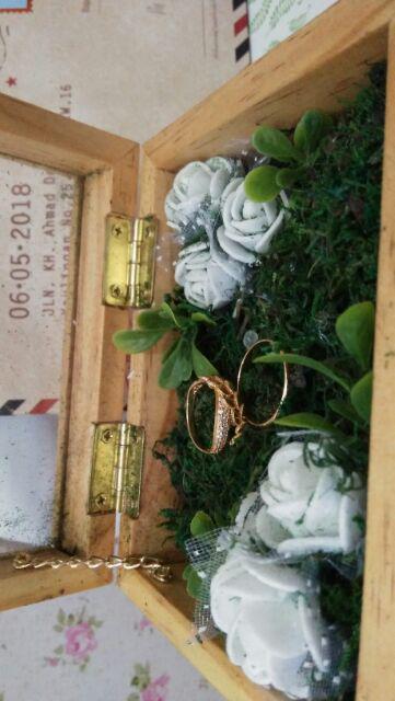 Kotak Cincin Kayu / Wooden Ring Box (tutup Akrilik)