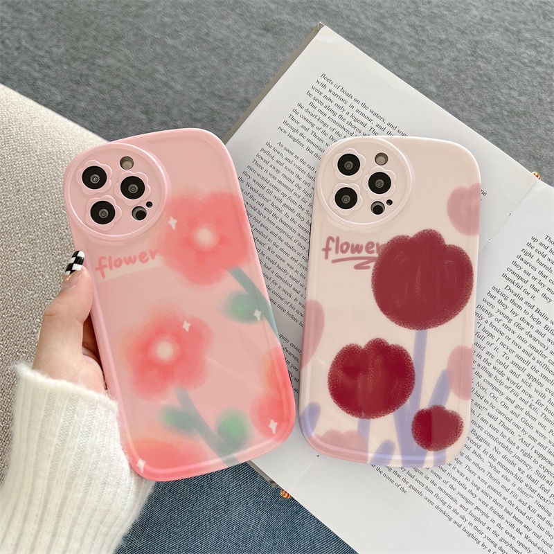 Soft Case Hp Gambar Bunga Tulip Untuk IPhone 12 / 13 / 11promax / X / Xs Max / Xr Mjkn