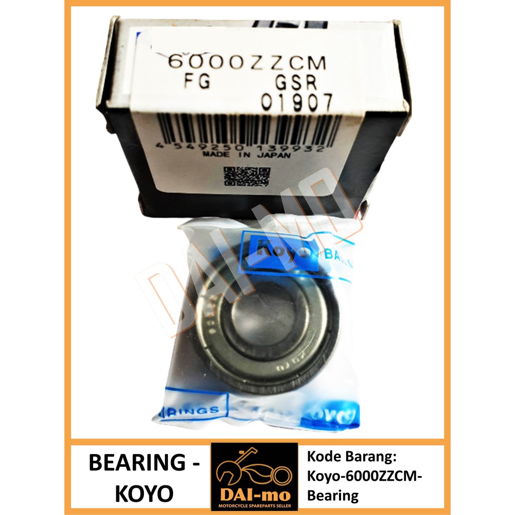 Bearing motor 6000 ZZ CM KOYO/ NTN 100% ASLI ORI/ Laher Bering/ Klaher/ Lahar/ Klahar Kelahar 6000ZZ