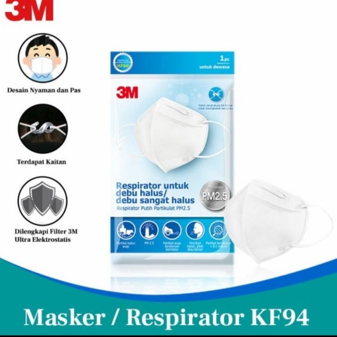 Masker KF94 3M Respirator (1pc) / Masker Respirator 3M KF94 90-hm-shop88 Segera Dapatkan
