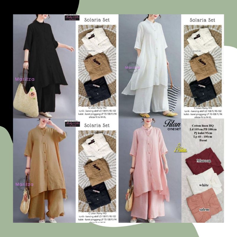 SOLARIA SET | SETELAN WANITA PANJANG | SET MUSLIM  | SETELAN LINEN | HIJAB OUTFIT | SETELAN TERLARIS
