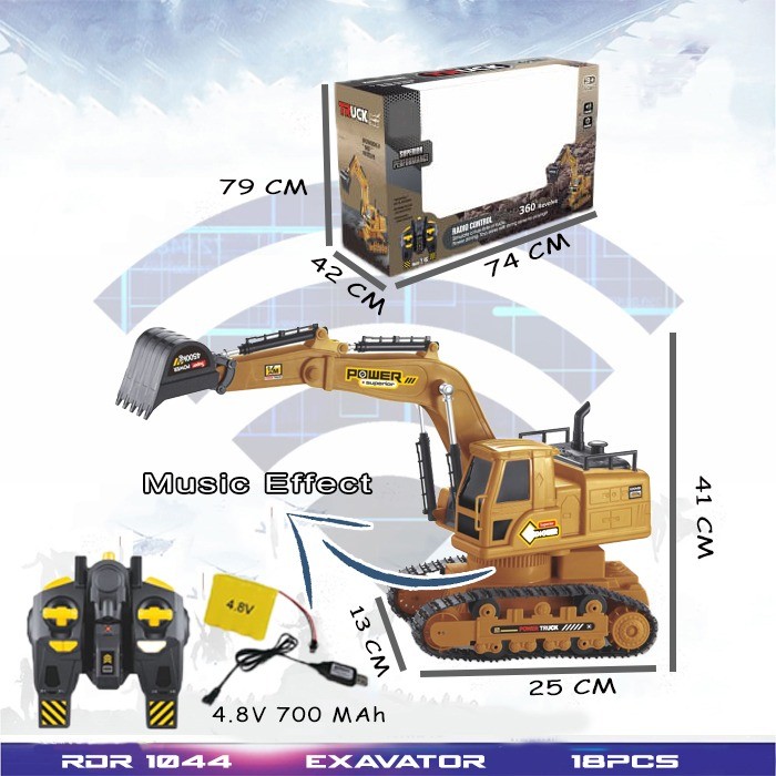 GROSIR RDR1044 RC Excavator Mobil Keruk Beko Mainan Anak Mobilan Remote