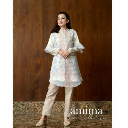 (siap kirim) amima tunic tunik size S M XXL koleksi lebaran family set nawasana