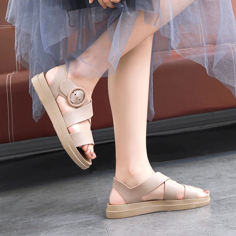 ❀ Chingu ❀ SA009 Sandal Wanita Polos Santai Bahan Karet Import Murah