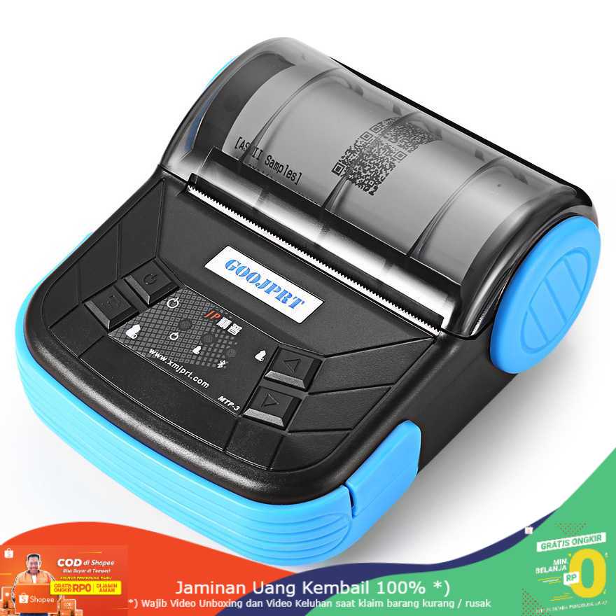(BISA COD) RVOSTR GOOJPRT Mini Portable Bluetooth Thermal Receipt Printer - MTP-3