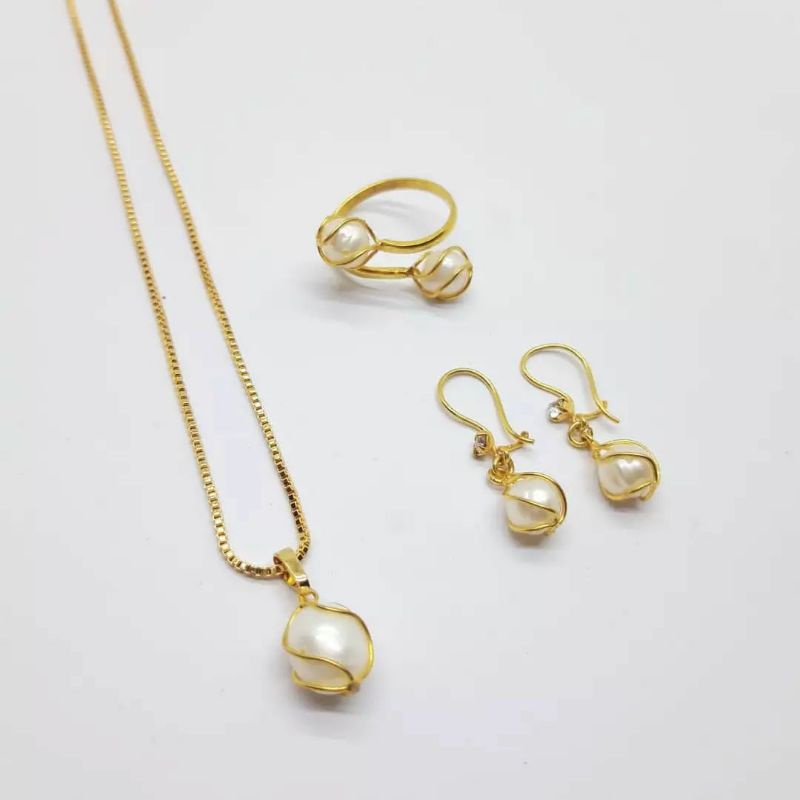 Set Mutiara Tawar Asli Bersertifikat||set mutiara tawar||set perhiasan xuping||set perhiasan mutiara
