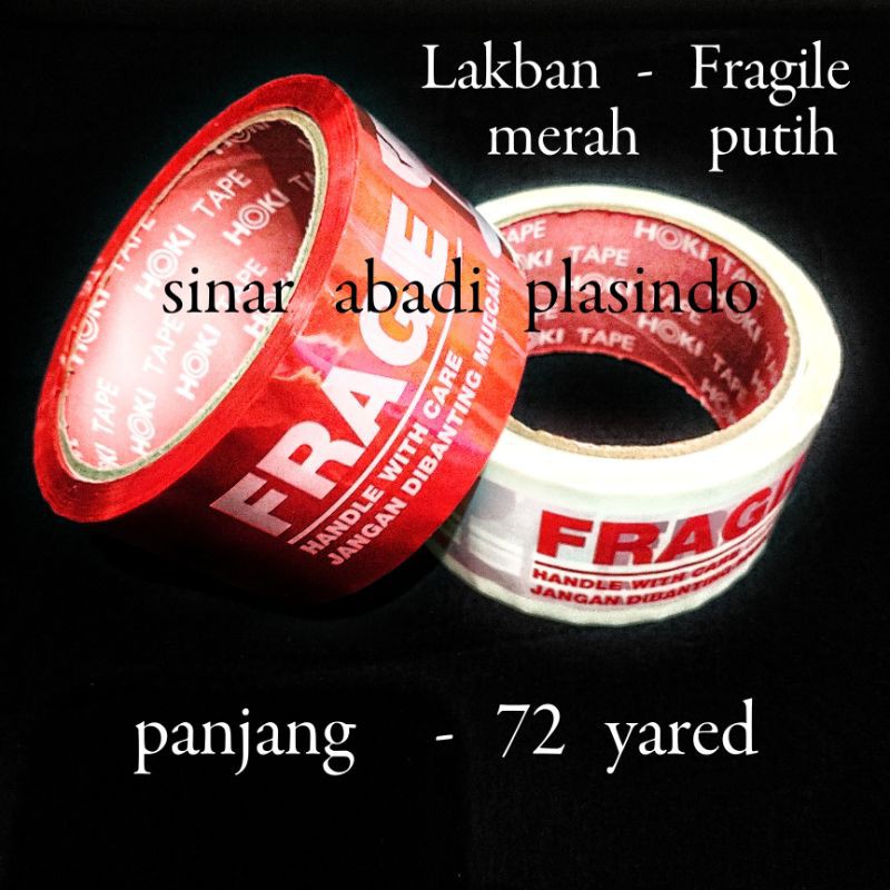 Jual Lakban Fragile Lakban Pecah Merah Putih Putih Shopee Indonesia