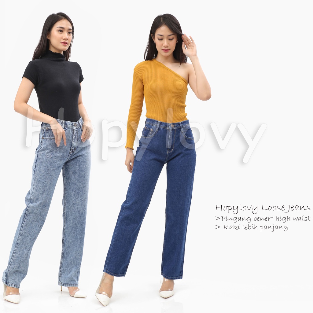 Celana Highwaist Wanita | Celana Jeans High Waist Wanita | Loose | Boyfriend Jeans  BF Fidelya