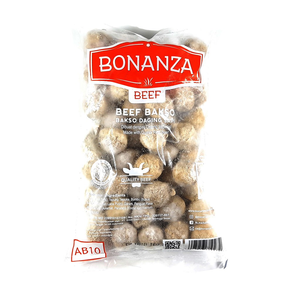 Frozen Food Bakso Sapi isi 50 Bonanza 500gr