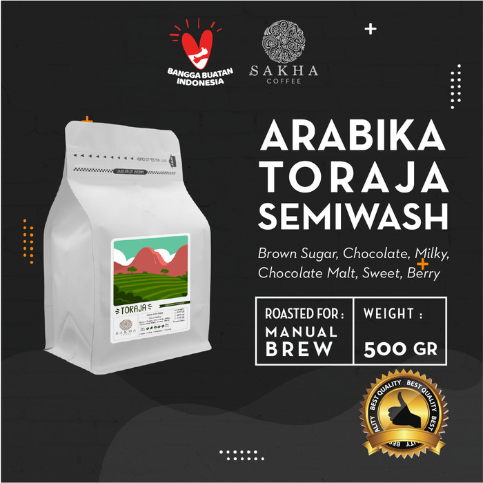 

Biji Kopi Arabika Toraja Sapan For Manual Brew 500 Gram - SAKHA COFFEE - MTOR500