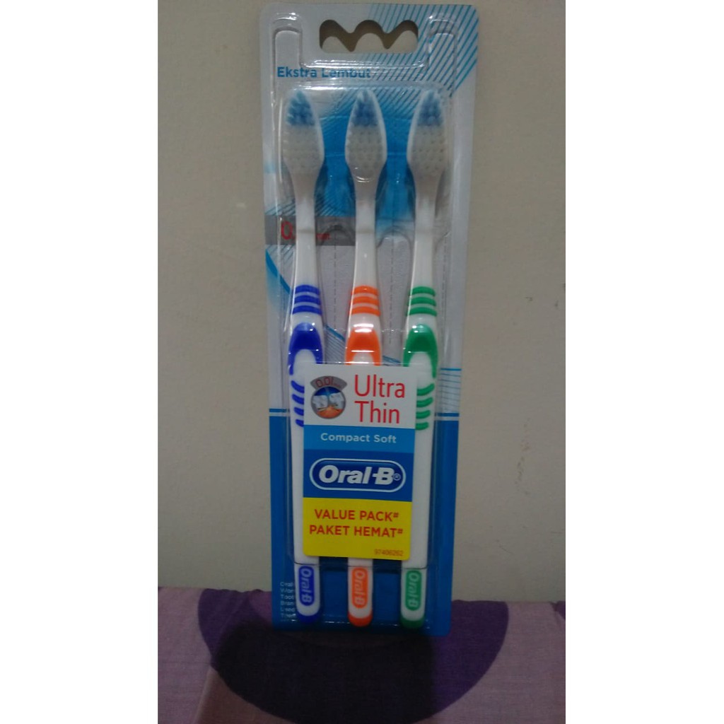 [Hazelcare] Oral B Oral-B Sikat Gigi Ultra Thin Ultrathin Compact Soft / All Rounder 123 Clean 3'S / All Rounder Herbal / Fresh Clean Black / Complete Easy Charcoal 3's 3pcs 3 pcs