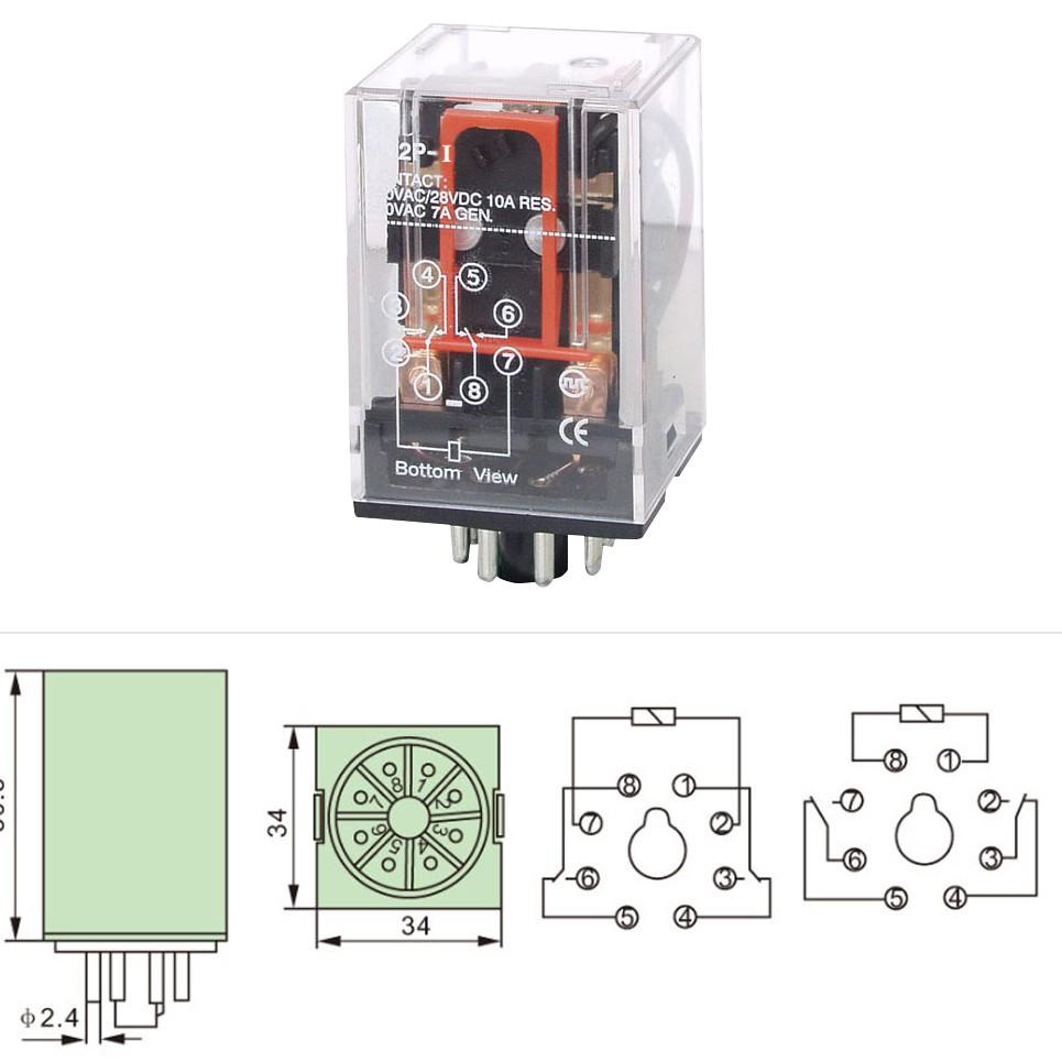 [KODE CAZ0Q] RELAY MK2P OMRON 12V / RELAY MK2PN OMR 24 VOLT / RELAY OM 220V MK2P-I 8 KAKI / RELAI
