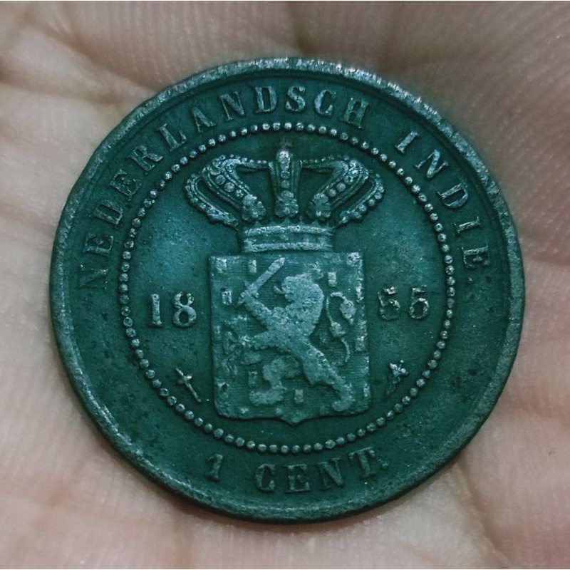 Koin 1 Cent Nederland Indie 1855 Key Date N