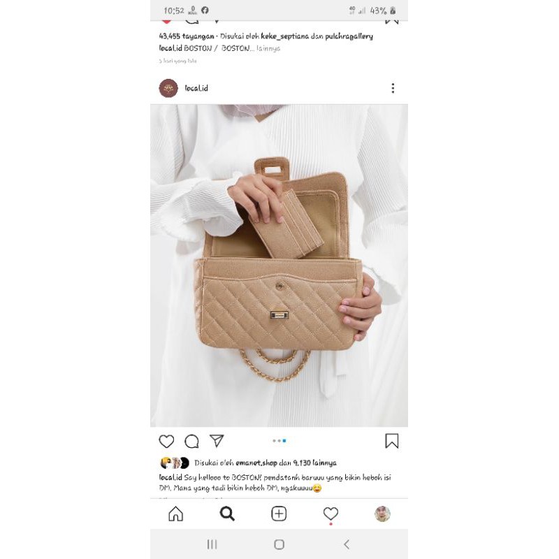 boston bag local.id warna beige