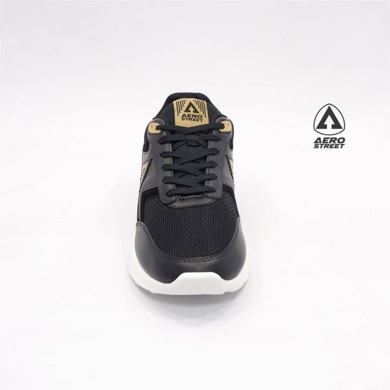 Aerostreet 37-43 OSAKA black gold - Sepatu Sneakers Casual Sport Sekolah Pria Wanita Aero Street medan