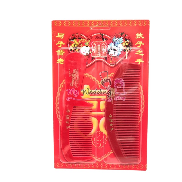 Sisir merah double happiness