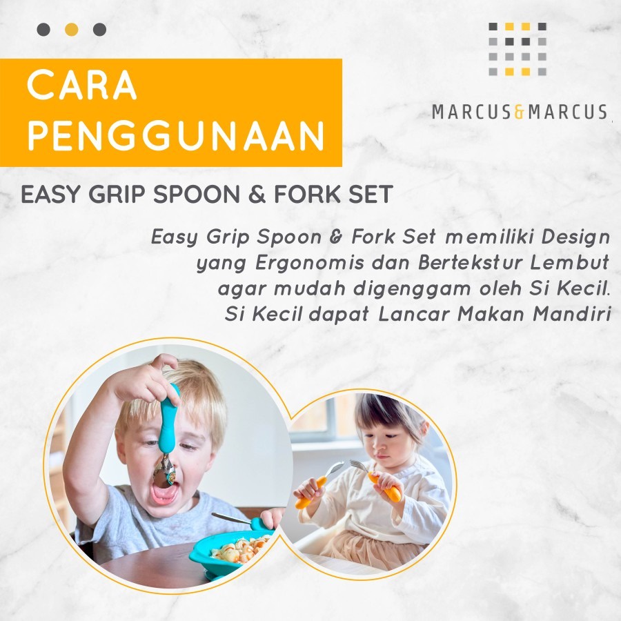 Marcus &amp; Marcus | Easy Grip Spoon &amp; Fork Set - Green